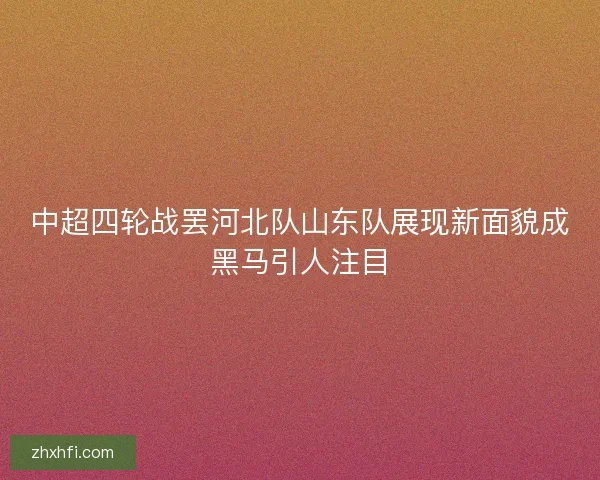 中超四轮战罢河北队山东队展现新面貌成黑马引人注目